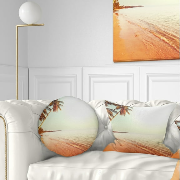 Designart 12" x 20" White Polyester Throw Pillow