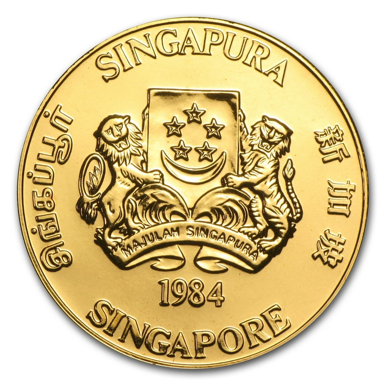 1983-1984 Singapore 1 oz Gold $10 Dragon BU (Random 1983-1984 Singapore 1 oz Gold $10 Dragon BU (Random
