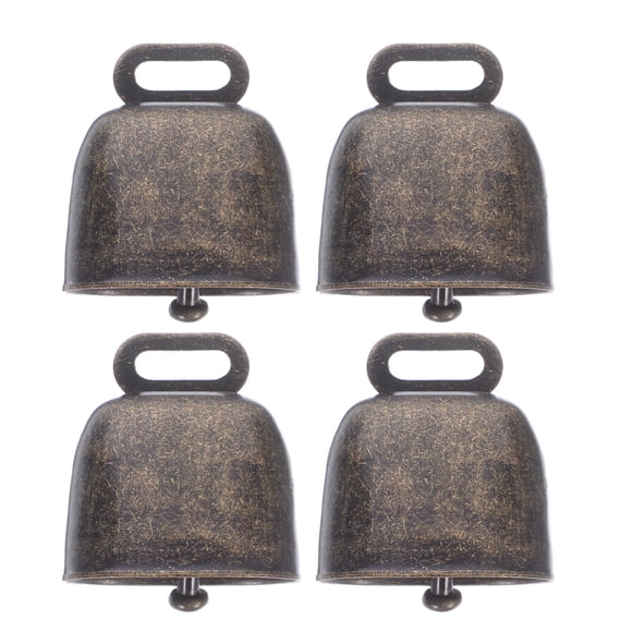 4 cascabeles metálicos para ganado y ovejas, adornos para granjas (bronce)