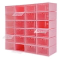 thumbnail image 4 of 24 Pack Shoe Boxes,Stackable Clear Shoe Boxes Flip Lid Shoe Boxes Boot Storage Organizer Shoe Cabinet & Shoe Cupboard for Homes, Cloakrooms for Storing Flats, Slippers, Casual Shoes (Pink), 4 of 13