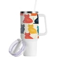 thumbnail image 2 of SKYSONIC 40oz Tumbler with Handle and Straw Lid Double Stainless Steel Vacuum Insulated Travel Mug for Hot Cold Water,Cats, 2 of 7
