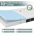 thumbnail image 7 of PayLessHere Gel Memory Foam Mattress, Detachable, Medium Sturdy, Boxed, Adults, 10", 7 of 7