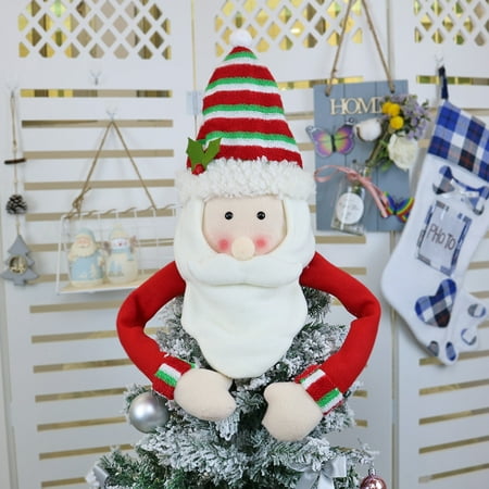 Peroptimist Christmas Tree Topper - Snowman/Santa Claus/Elk Tree Topper Treetops, Christmas Tree Ornaments for Home Decor, Great Tree Topper Ideas for Ornamental