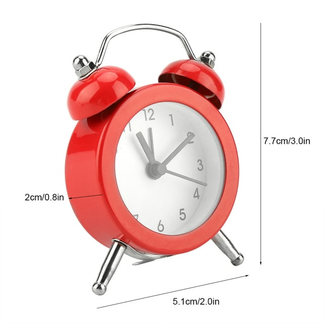 Fdit Portable Alarm Clock for Student,3Inch Portable Fashion Mini Metal Digital Alarm Clock with Battery Exquisite for Student Home, Alarm Clock with Battery
