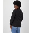thumbnail image 4 of Hanes Originals Women's Soft Brushed Fleece Cardigan Black L, 4 of 7