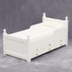 thumbnail image 3 of Mueble de casa de muñecas en miniatura, cama blanca de madera con almacenamiento, 3 of 3