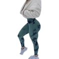 thumbnail image 4 of Pantalones de fitness de cintura alta con teñido anudado que levantan la cadera, de secado rápido, para correr, transpirables, pantalones de yoga recortados de entrenamiento de compresión para, 4 of 5
