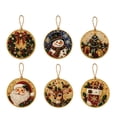 thumbnail image 2 of WEIOUKC 6PCS Wooden Christmas Ornaments Diamond Painting Kits for Adults, Christmas Diamond Art Hanging Pendant DIY Single-Side Craft Kit, for Tree & Wall Decor, 2 of 7