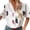 White, variant on Womens Summer Tops Casual Lapel Feather Print Shirt Short Sleeve Plus Size Blouse Shirt Top