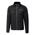 thumbnail image 2 of Men's Cutter & Buck Heather Charcoal West Michigan Whitecaps Mainsail Sweater-Knit Full-Zip Jacket, 2 of 3