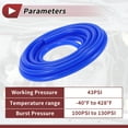 thumbnail image 4 of Unique Bargains 1 Pcs for Air and Water Silicone Vacuum Tubing Hose High Temperature Automotive Vacuum Line 16.4Ft 3/8" 10mm ID 2.5mm Thickness Blue, 4 of 8