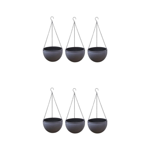 Matsuzay Maceta colgante duradera y elegante para flores y jardines, maceta para interiores y jardines, materiales de jardín, blanco, gris, 3 gris S 2Conjunto