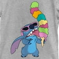 thumbnail image 2 of Girl's Lilo & Stitch Ice Cream Lover Stitch  Graphic Tee Athletic Heather Medium, 2 of 5