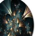 thumbnail image 3 of Designart "Fractal Reverberations Gold and Blue I" Abstract Fractal Round Metal Art, 3 of 5