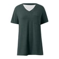 thumbnail image 5 of T Shirts for Women Summer Casual Relaxed Fit Short Sleeve V Neck Basic Plain Tshirts Work Shirt Womens Tees, 5 of 6