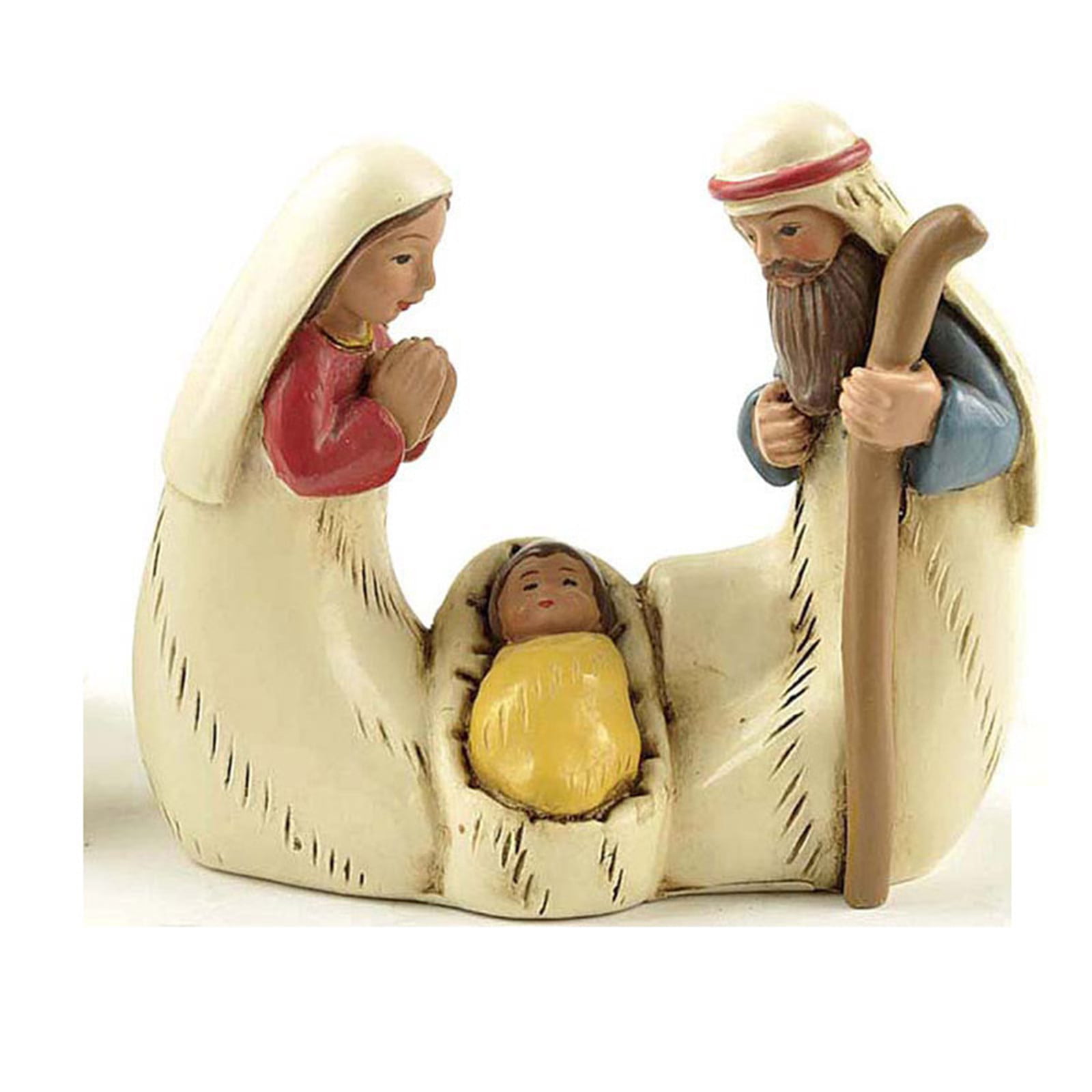Xmas Nativity Set Traditional Christmas Figures Decoration 14 cm Multicolour 