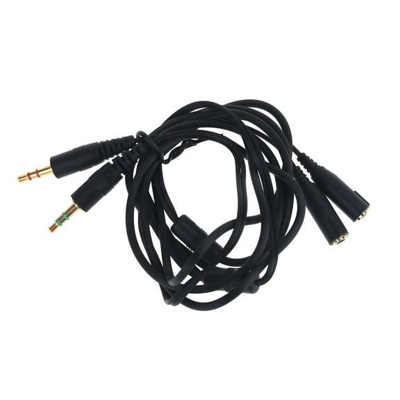 JUNTEX High Quality Extension Cable 3.5mm Jack Male To 2 Female Aux -Audio Cable Cord For Siberia V2 PC Headphone Headset