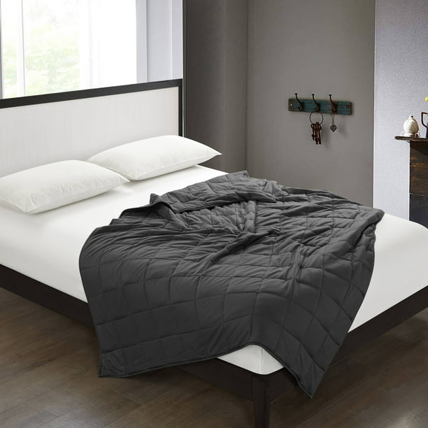 Well Being Soft Weighted Blanket (20lbs, 60"x80", Queen Size), Gray
