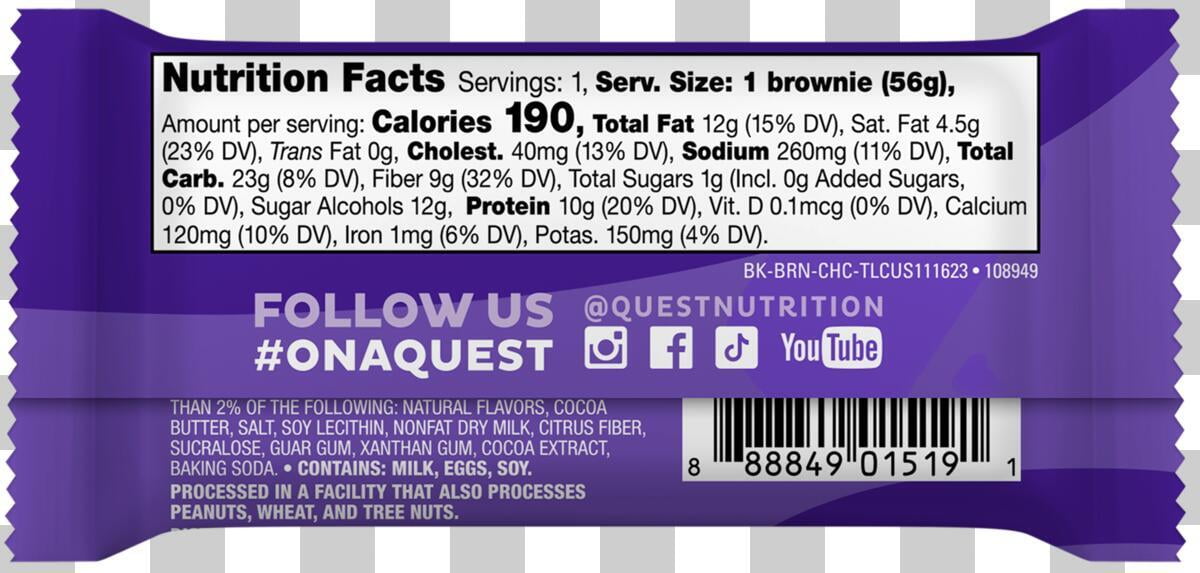 Quest Bake Shop 1.98-ounce (56g) Chocolate Brownies