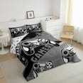 thumbnail image 4 of Feelyou Gaming Gamer Kids Bedding Comforter Set, Game Gamepad Controller Twin Comforter Sets, Grey Cartoon Style Reversible Bedding Set, Microfiber Bedroom Decor, 2pcs, 4 of 9