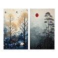 thumbnail image 2 of Designart "Japon Art Blue peaceful Zen Minamlism Landscape I" Japan Art Wall Art Set Of 2 - Blue People Gallery Set For Office Decor, 2 of 7