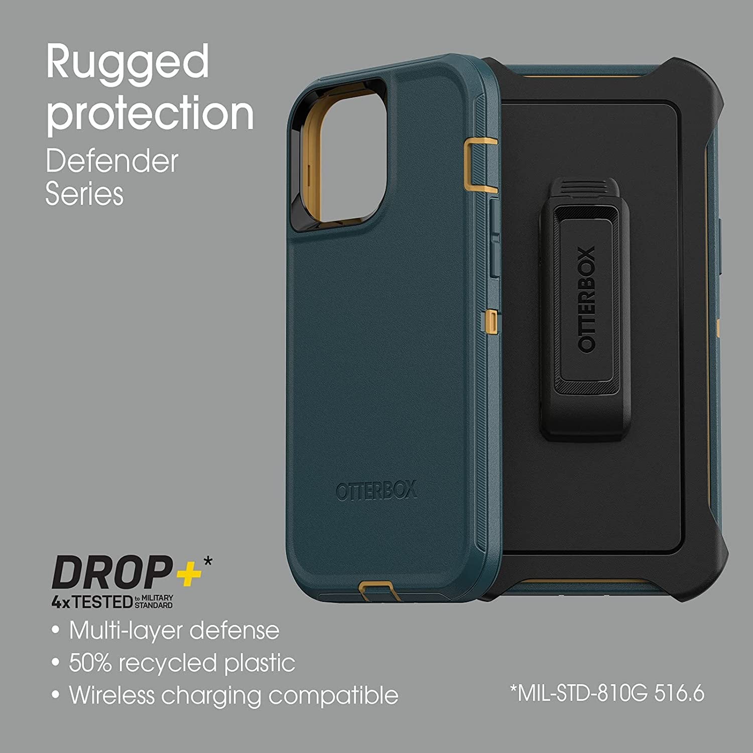 OtterBox DEFENDER SERIES Case & Holster for iPhone 13 Pro Max - Hunter Green