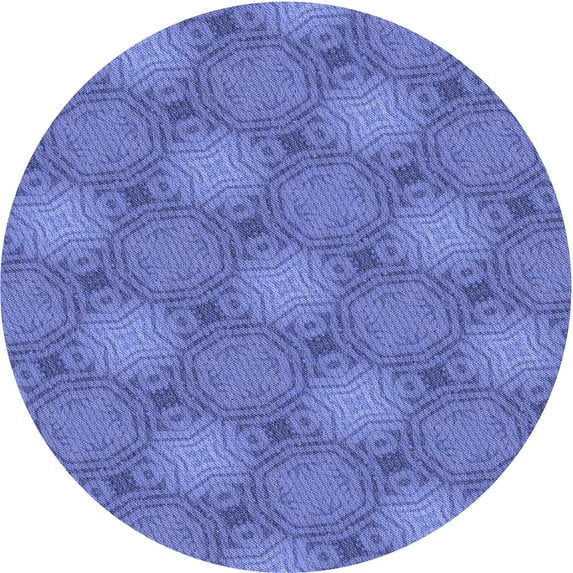 Ahgly Company Indoor Round Patterned Sky Blue Dress Blue Area Rugs, 3' Round