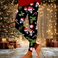 thumbnail image 2 of Fiaer Christmas Women Leggings Trendy Slim Fit Yoga Pants Santa Reindeer Snowflake Candy Sticks Graphic High Waisted Stretch Workout Trousers Black1 L, 2 of 4