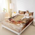 thumbnail image 4 of Feelyou Christmas Carriage Bed Sheets, Xmas Santa Claus King Sheets, Tree Snowflake Sheet Set, Super Cozy Room Decor,4 Pieces, 4 of 7