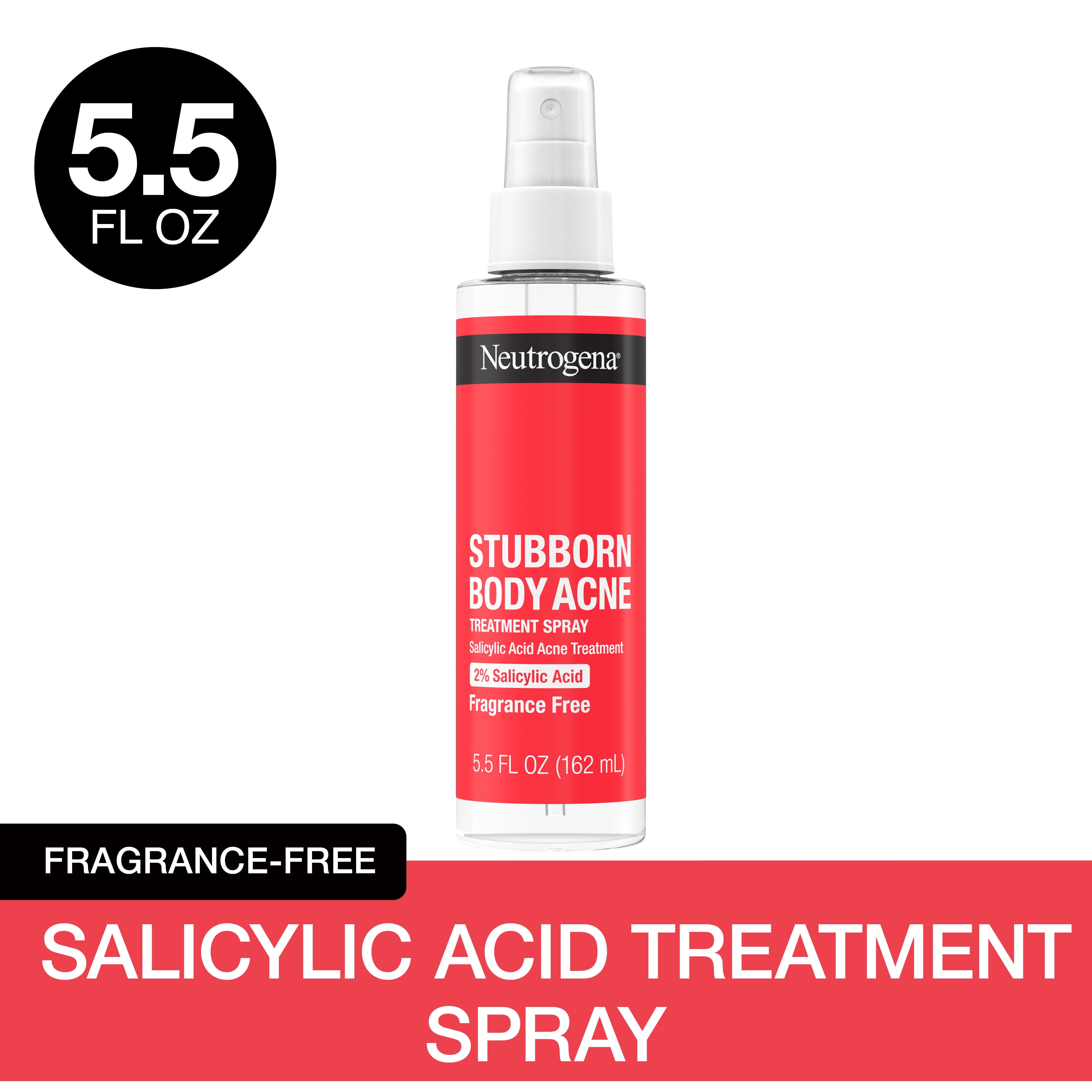 Neutrogena Stubborn Body Acne Treatment Spray, 2% Salicylic Acid, 5.5 oz
