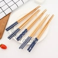 thumbnail image 2 of Reusable 5Pairs Tableware Handmade Bamboo Japanese Natural Wood Chopsticks Sushi Food Cat Flower Multi Color Wooden Chop Sticks, 2 of 10