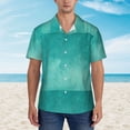 thumbnail image 2 of Pofeuu Teal Turquoise1 Print Hawaiian Shirt for Men Sleeves Casual Button Down Summer Beach Dress Shirts T-Shirts,XX-Large, 2 of 7