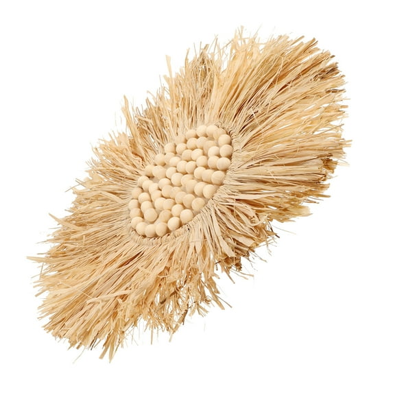 unbranded  Decorative Ornament Cartoon Woven Raffia Mirror Wall Macrame Hanging