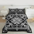 thumbnail image 2 of Manfei bohemian Flowers Bedding Comforter Set,Victorian Baroque Damask Twin Comforter Sets,White Black Bedding Set For Girls Kids,Luxury Bedroom Decor Reversible,2 Pieces, 2 of 8