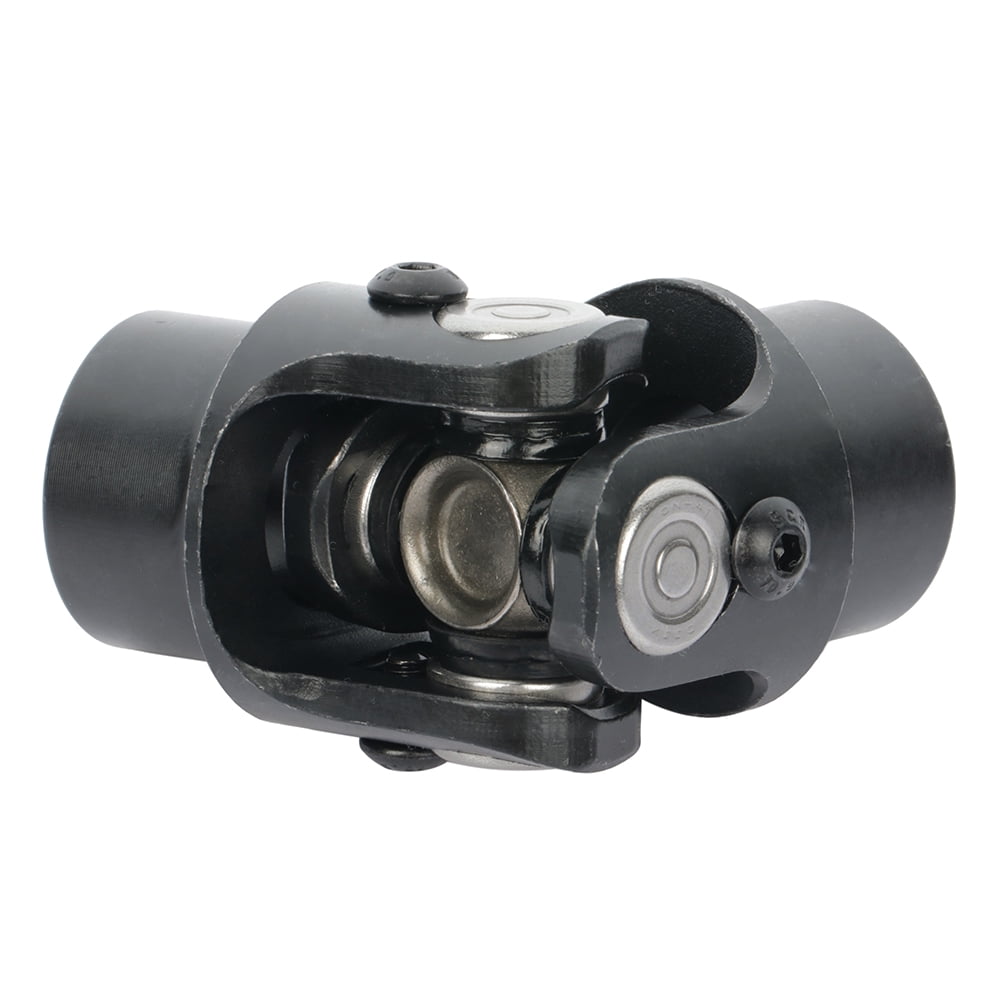 CCIYU Single Universal Steering Black Steel U-Joint 3/4" Smooth x 3/4" Smooth Round 35 Degree