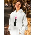 thumbnail image 2 of Pink Lipstick Hoodie Women -SPIdeals Designs, Female Large, 2 of 4
