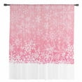 thumbnail image 2 of Pink Snowflakes Christmas Semi Sheer Curtains Drapes for Living Room,Bedroom,French Doors Window 45 Inches Long,Winter Holiday Xmas Snowflake Rod Pocket Chiffon Curtain Drapery Voile Draperies Panel, 2 of 6