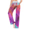 thumbnail image 5 of Large Women's Comfy Casual Pajama Pants Stretch Fabric Suitable for Yoga Pants Hippie Pants，The Best Holiday Gifts for Women Pinkish-purple Palm Tree, 5 of 7