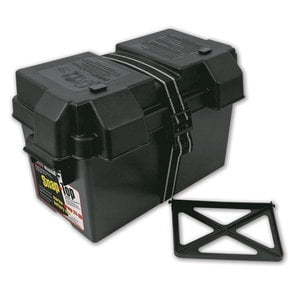 Noco Battery Box HM318BK Snap-Top; Fits Group 24 To 31 Batteries; Includes Battery Box Strap; Battery Divider; Black; Injection Molded Polypropylene Plastic; Vent Caps; With Locking Tabs