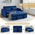 thumbnail image 5 of Lunale Convertible Loveseat Sleeper for Living Room, Modern Upholstered Futon Sofa Bed in Blue, 5 of 9