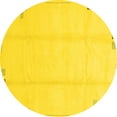 thumbnail image 1 of Ahgly Company Machine Washable Indoor Round Solid Yellow Modern Area Rugs, 6' Round, 1 of 4