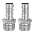 thumbnail image 1 of Uxcell 2pcs Conector de Manguera de Acero Inoxidable Barb 19mm Barbed x G 3/4" Macho, 1 of 6
