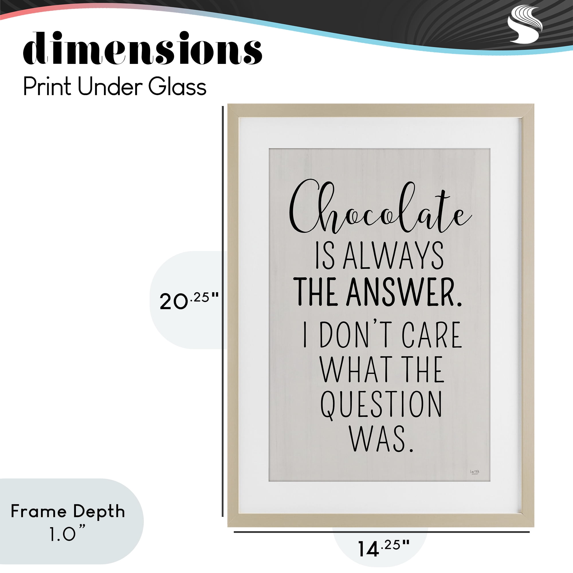Stupell Industries Chocolate Is Always The Answer Birch Framed Print Under Glass, design by Lux + Me Designs