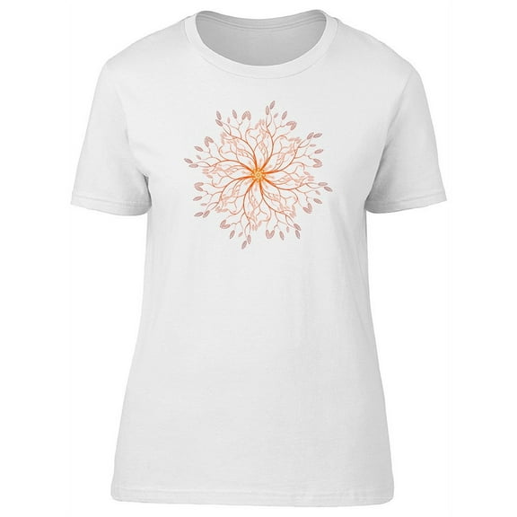 Floral Orange Mandala T-Shirt Women -Image by Shutterstock, Female XX-Large