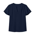 thumbnail image 3 of FAHXNVB Womens V Neck T-Shirts Casual Elegant Ruffle Short Sleeve Blouses Lightweight Office Work Fashion Comfortable Shirts, 3 of 5