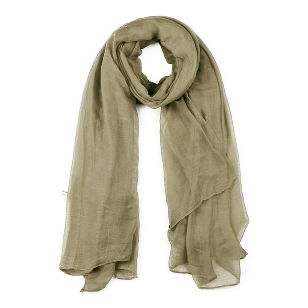 Bufanda De Color S?lido Blando Grande Mant?n Largo Caliente Para Mujeres Hombres Caqui-1 75"x 55" Unique Bargains Bufanda