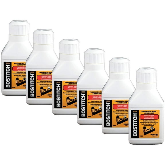 BOSTITCH PREMOIL-4OZ Premium Pneumatic Tool Oil, Pack of 6
