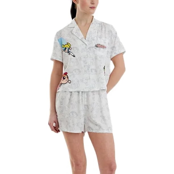 Pijama de Las Chicas Superpoderosas | Camiseta de manga corta y short | Suave y cómoda para dormir | Diseño original para fans de Cartoon Network