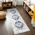 thumbnail image 6 of MeyJey 2'x6' Persian Vintage Runner Rug for Hallways, Non-Slip Machine Washable Area Rug Indoor Carpet Distressed Oriental Floor Rug for Bedroom/Dining/Living/Laundry Room, Navy, 6 of 14