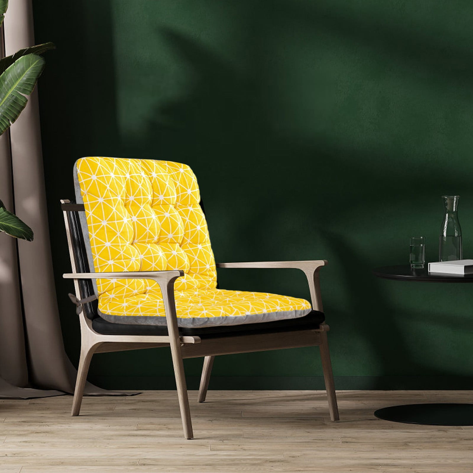 Indoor Outdoor Chair Pads Cushion, High Back Chair Cushions, Dining -Kitchen -Office Chair Seat Cushion with Ties Thickened One-Piece Outdoor Indoor Furniture Chair Seat Cushion